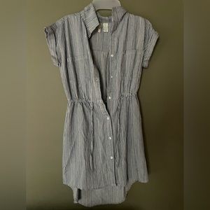 Plaid Shirt Dress with Cinched Waist